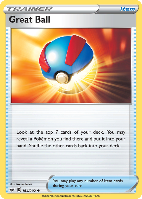 Great Ball 164 Sword & Shield Pokémon card