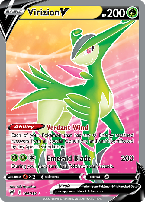 Virizion V 164 Astral Radiance Pokémon card