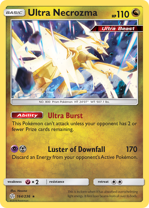 Ultra Necrozma 164 Cosmic Eclipse Pokémon card