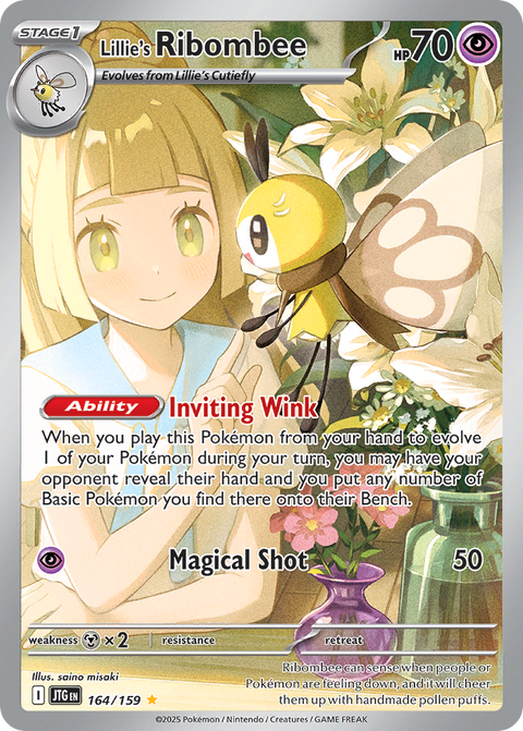 Lillie's Ribombee 164 Journey Together Pokémon card