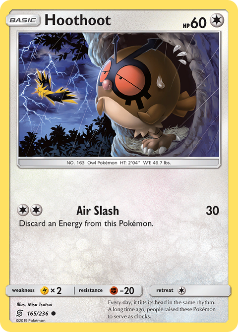 Hoothoot 165 Unified Minds Pokémon card