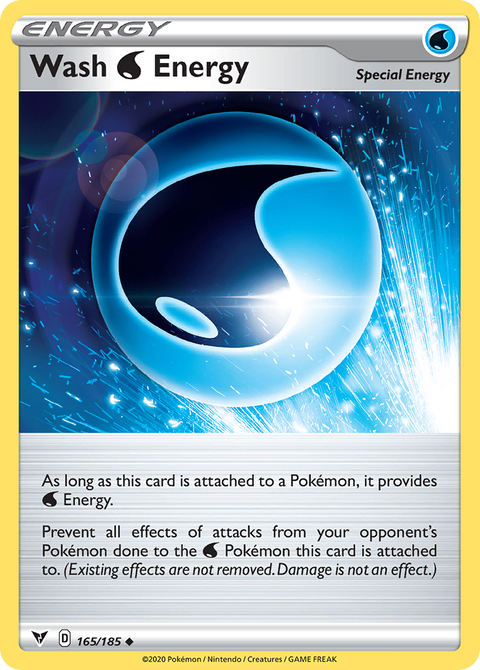 Wash Water Energy 165 Vivid Voltage Pokémon card