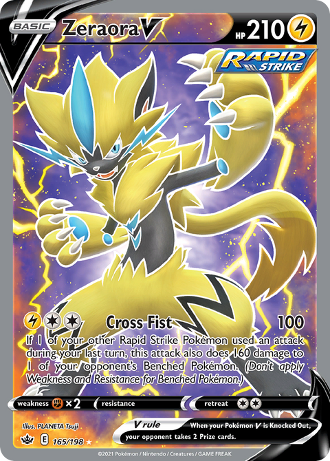 Zeraora V 165 Chilling Reign Pokémon card