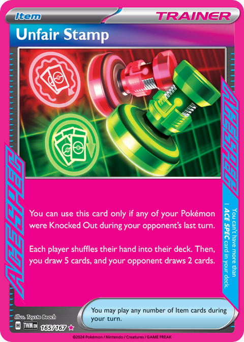 Unfair Stamp 165 Twilight Masquerade Pokémon card