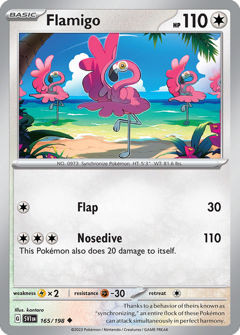 Flamigo 165 Scarlet & Violet Pokémon card