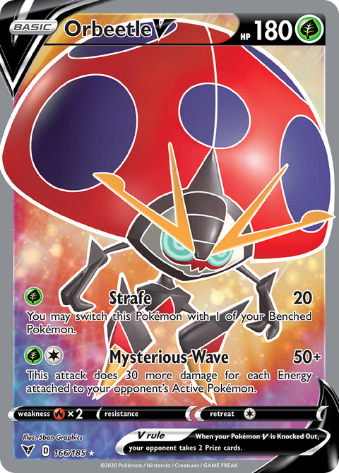 Orbeetle V 166 Vivid Voltage Pokémon card