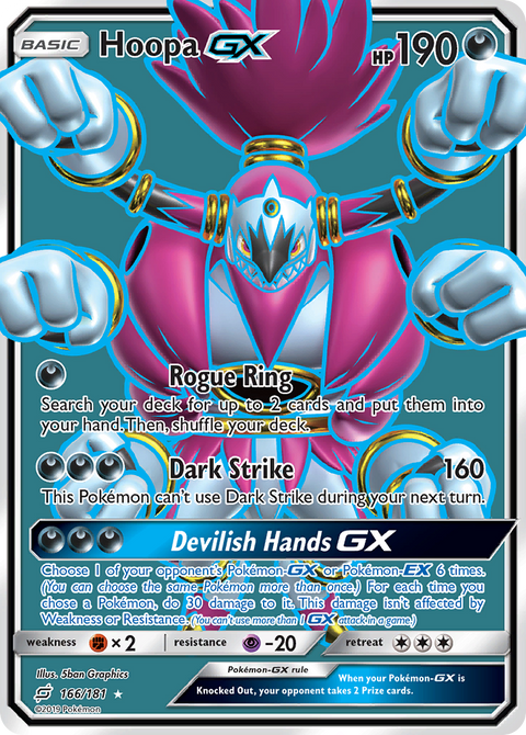 Hoopa-GX 166 Team Up Pokémon card