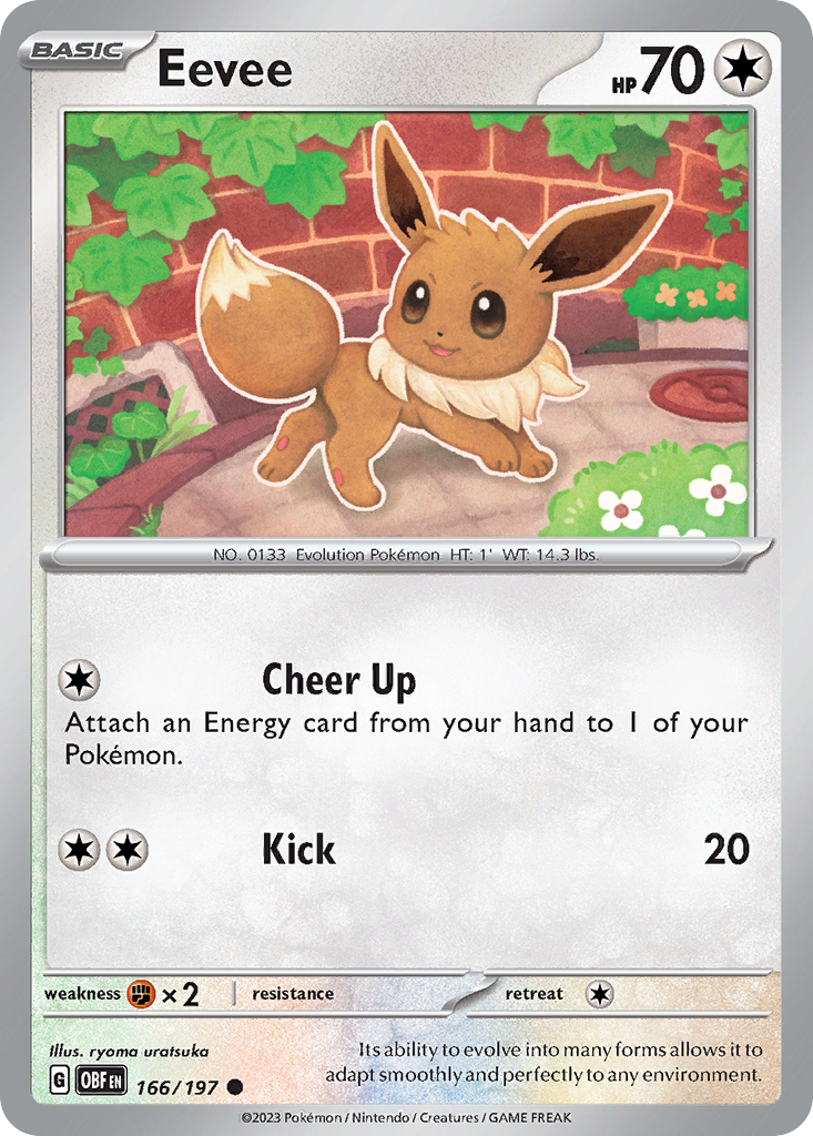 Eevee 166 Obsidian Flames Pokémon card