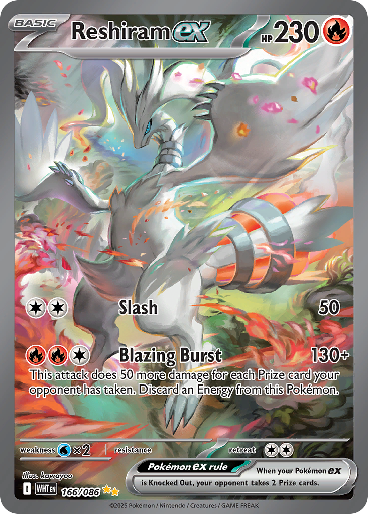 Reshiram ex 166 White Flare Pokémon card