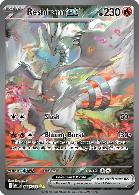 Reshiram ex 166 White Flare Pokémon card