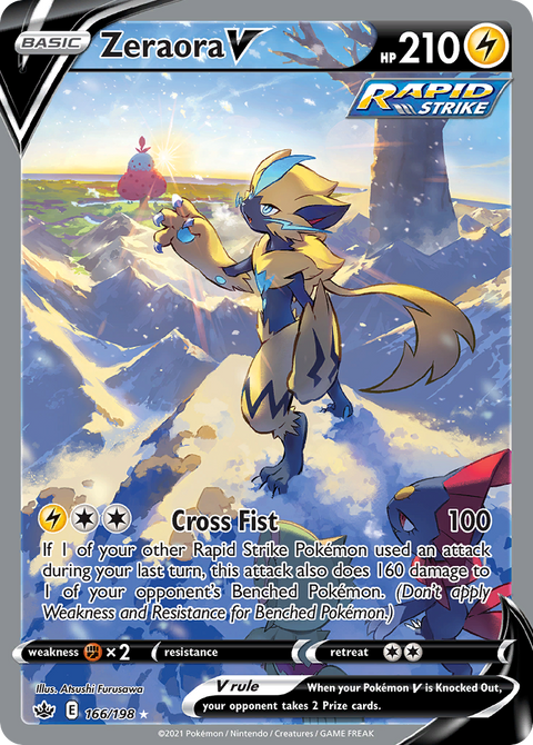 Zeraora V 166 Chilling Reign Pokémon card
