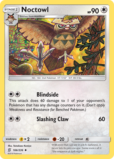 Noctowl 166 Unified Minds Pokémon card