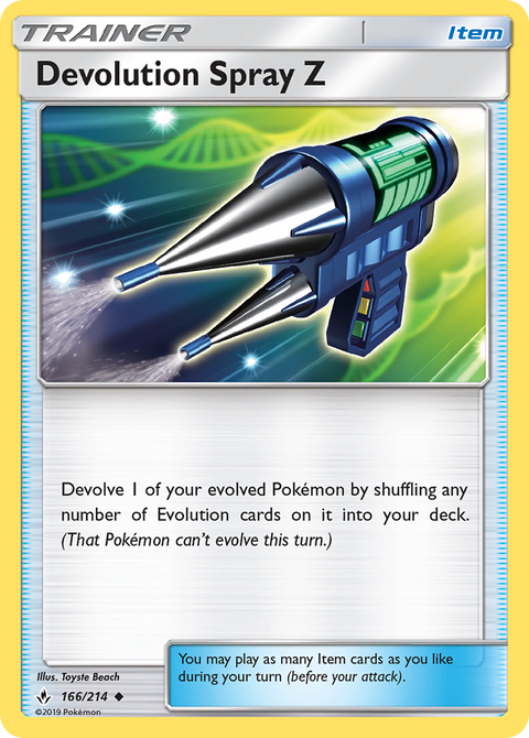 Devolution Spray Z 166 Unbroken Bonds Pokémon card
