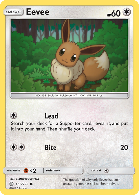 Eevee 166 Cosmic Eclipse Pokémon card