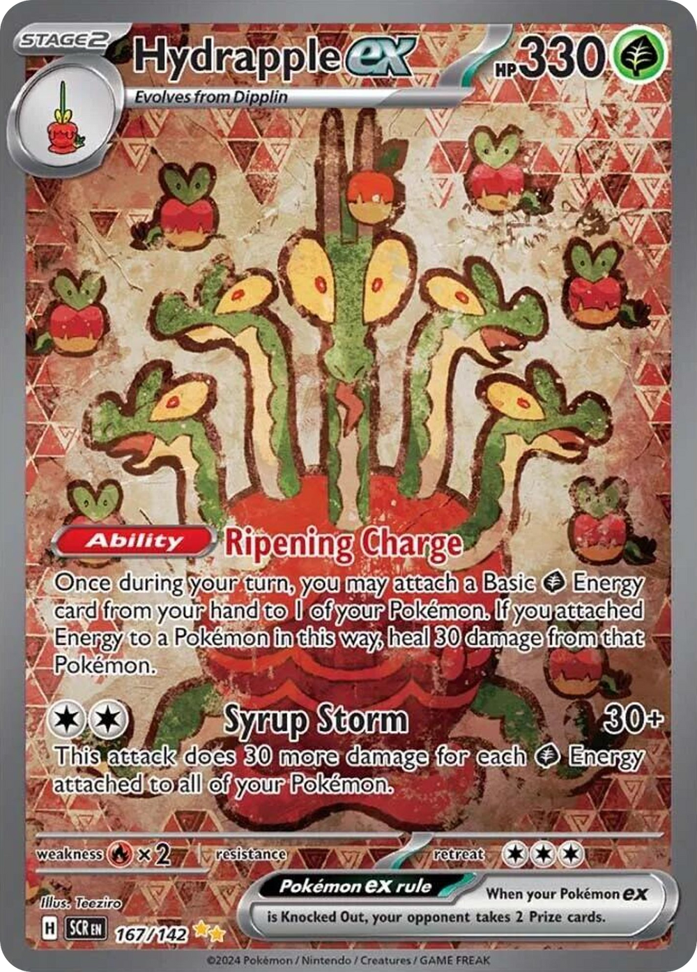 Hydrapple ex 167 Stellar Crown Pokémon card