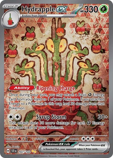 Hydrapple ex 167 Stellar Crown Pokémon card