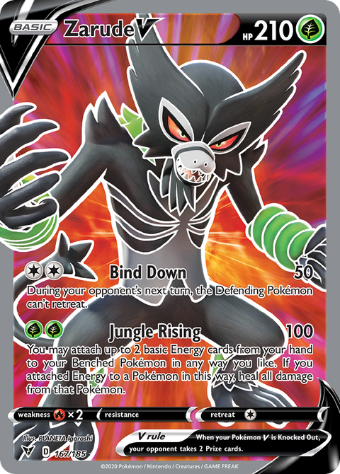 Zarude V 167 Vivid Voltage Pokémon card