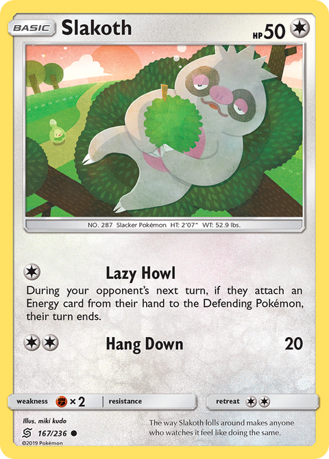 Slakoth 167 Unified Minds Pokémon card