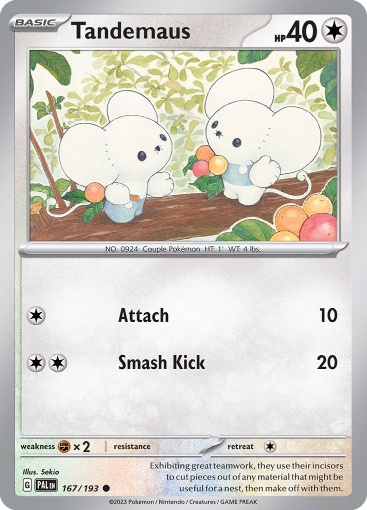 Tandemaus 167 Paldea Evolved Pokémon card