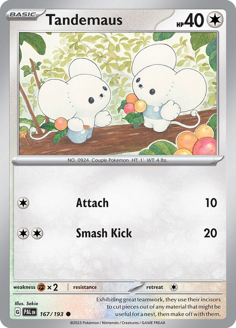 Tandemaus 167 Paldea Evolved Pokémon card