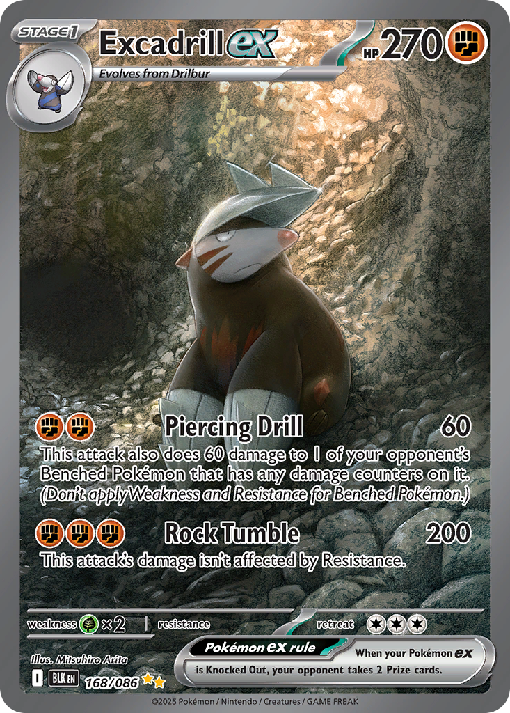 Excadrill ex 168 Black Bolt Pokémon card