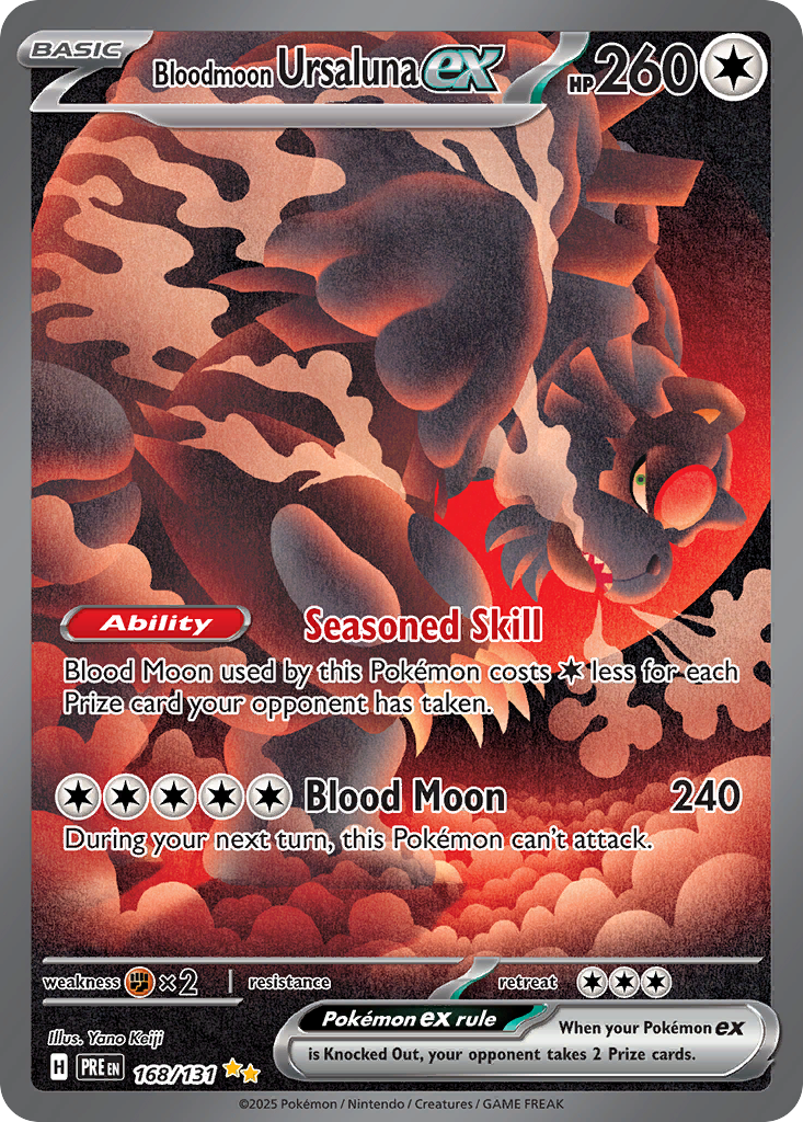 Bloodmoon Ursaluna ex 168 Prismatic Evolutions Pokémon card