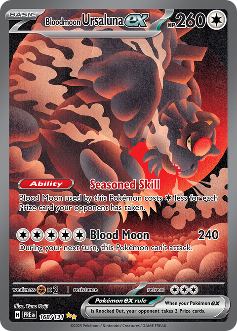 Bloodmoon Ursaluna ex 168 Prismatic Evolutions Pokémon card