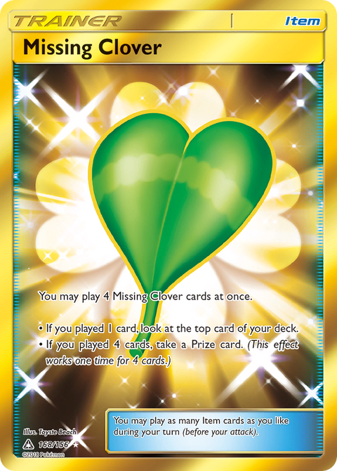 Missing Clover 168 Ultra Prism Pokémon card