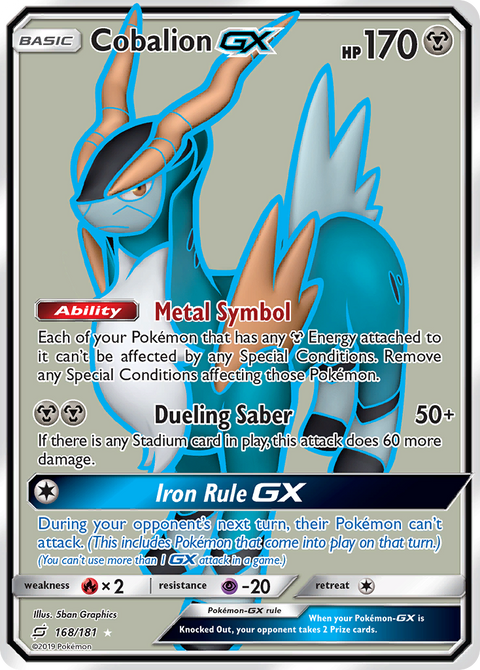 Cobalion-GX 168 Team Up Pokémon card