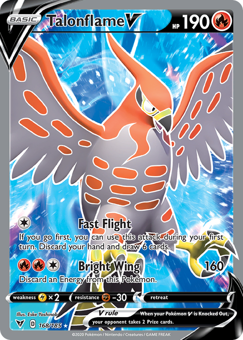 Talonflame V 168 Vivid Voltage Pokémon card