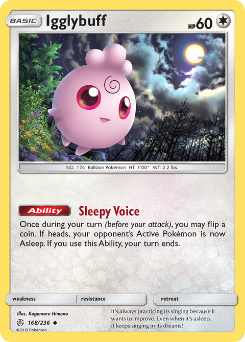 Igglybuff 168 Cosmic Eclipse Pokémon card