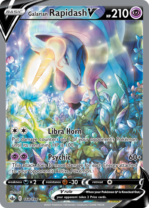 Galarian Rapidash V 168 Chilling Reign Pokémon card