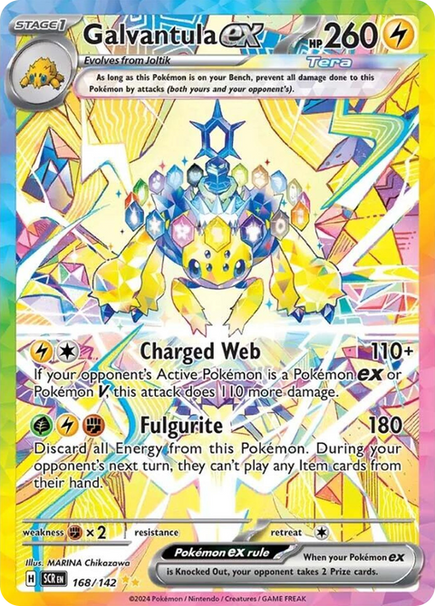 Galvantula ex 168 Stellar Crown Pokémon card