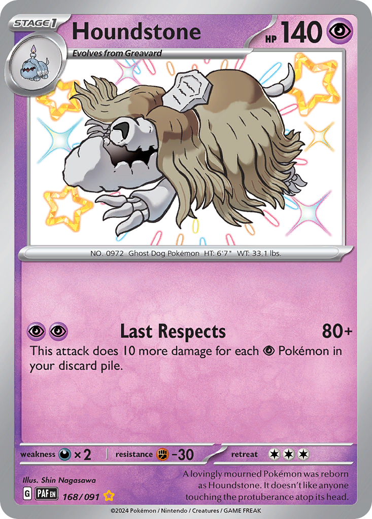Houndstone 168 Paldean Fates Pokémon card