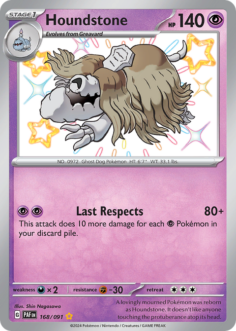 Houndstone 168 Paldean Fates Pokémon card
