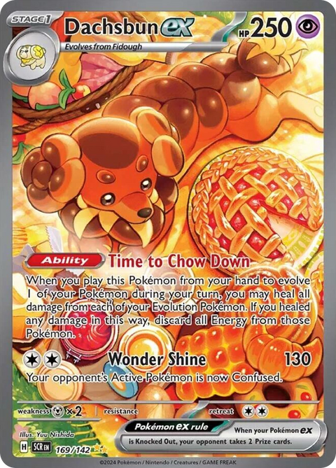 Dachsbun ex 169 Stellar Crown Pokémon card