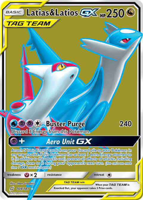Latias & Latios-GX 169 Team Up Pokémon card