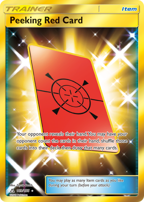 Peeking Red Card 169 Ultra Prism Pokémon card