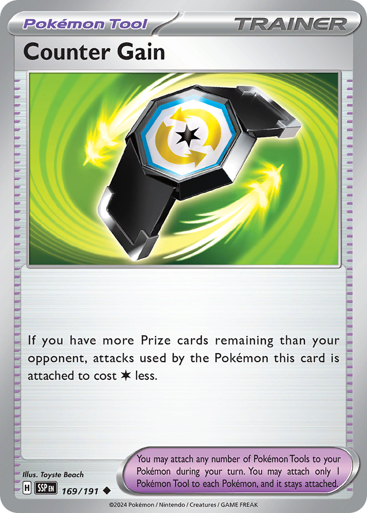 Counter Gain 169 Surging Sparks Pokémon card