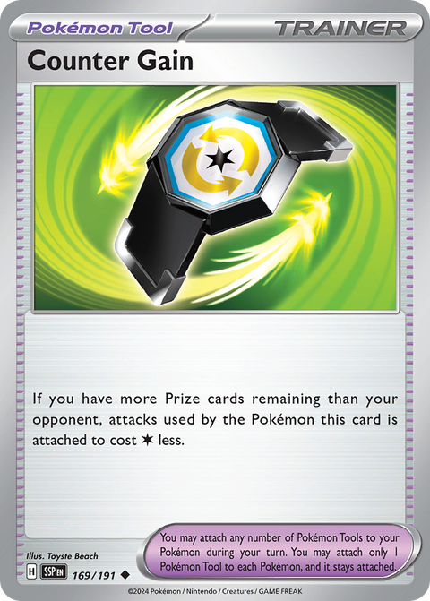 Counter Gain 169 Surging Sparks Pokémon card