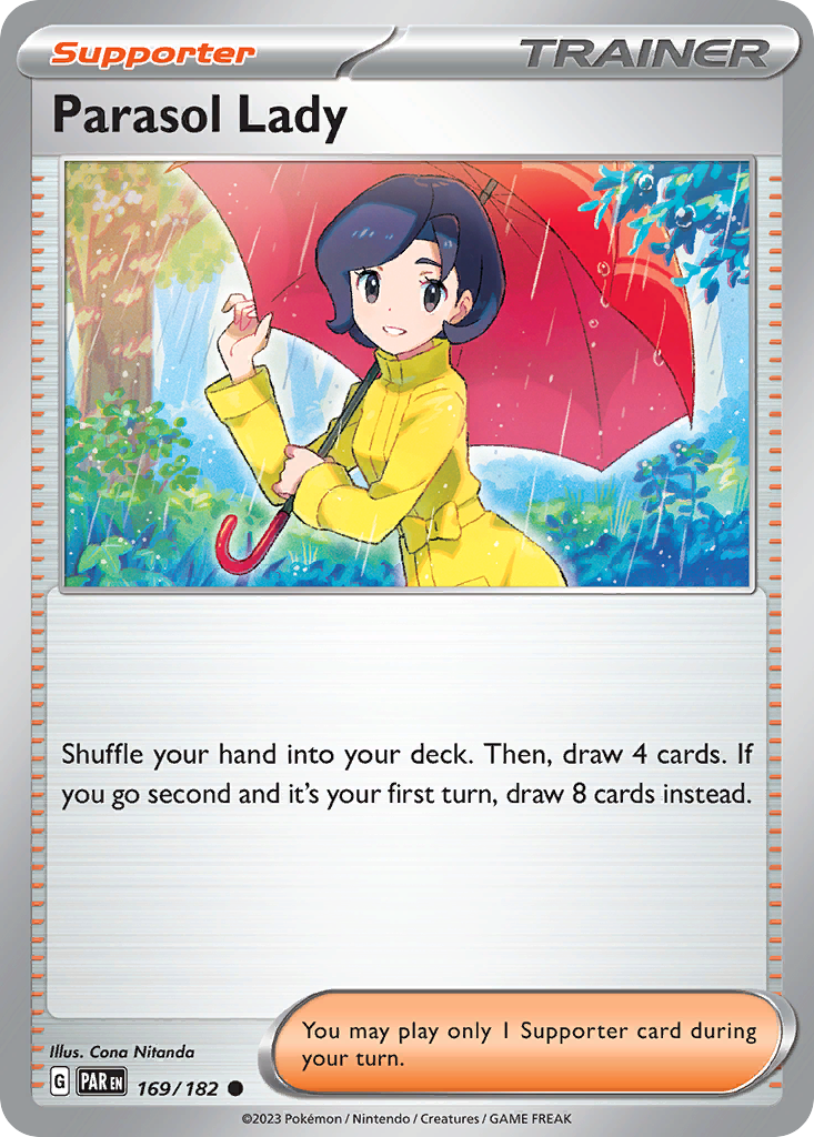 Parasol Lady 169 Paradox Rift Pokémon card