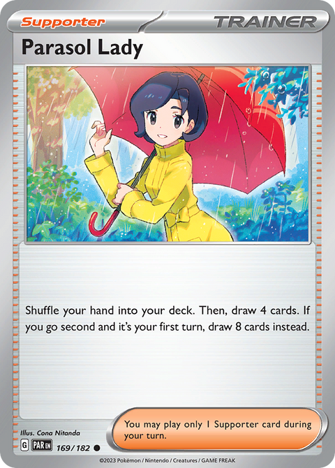 Parasol Lady 169 Paradox Rift Pokémon card