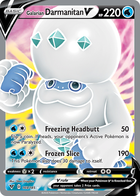 Galarian Darmanitan V 169 Vivid Voltage Pokémon card