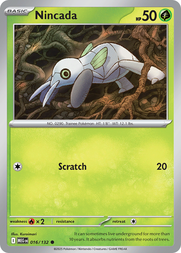 Nincada 16 Mega Evolution Pokémon card