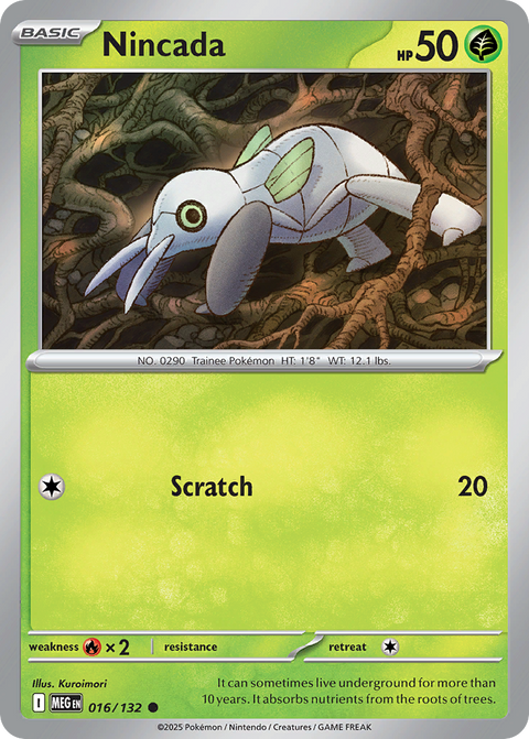 Nincada 16 Mega Evolution Pokémon card