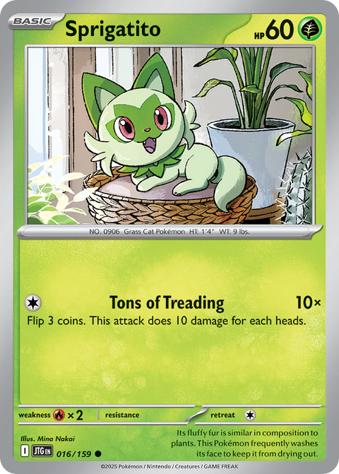 Sprigatito 16 Journey Together Pokémon card