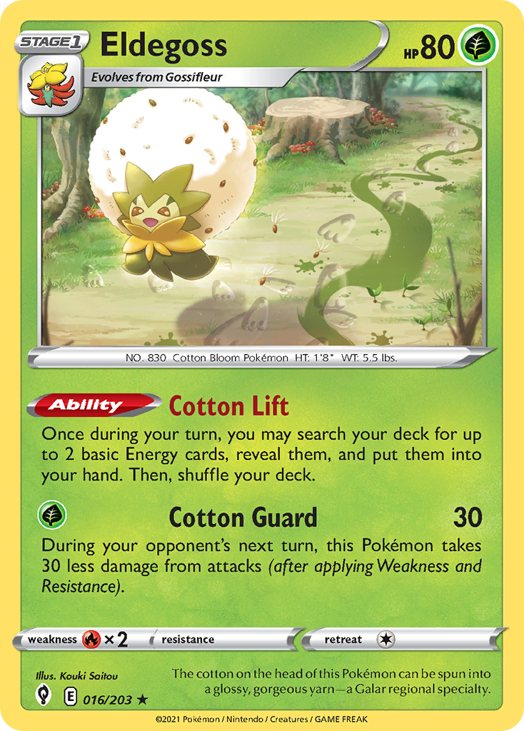 Eldegoss 16 Evolving Skies Pokémon card