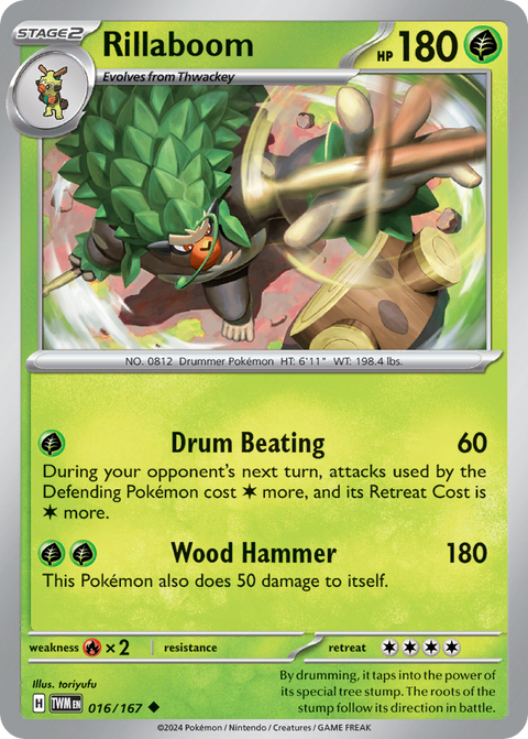 Rillaboom 16 Twilight Masquerade Pokémon card