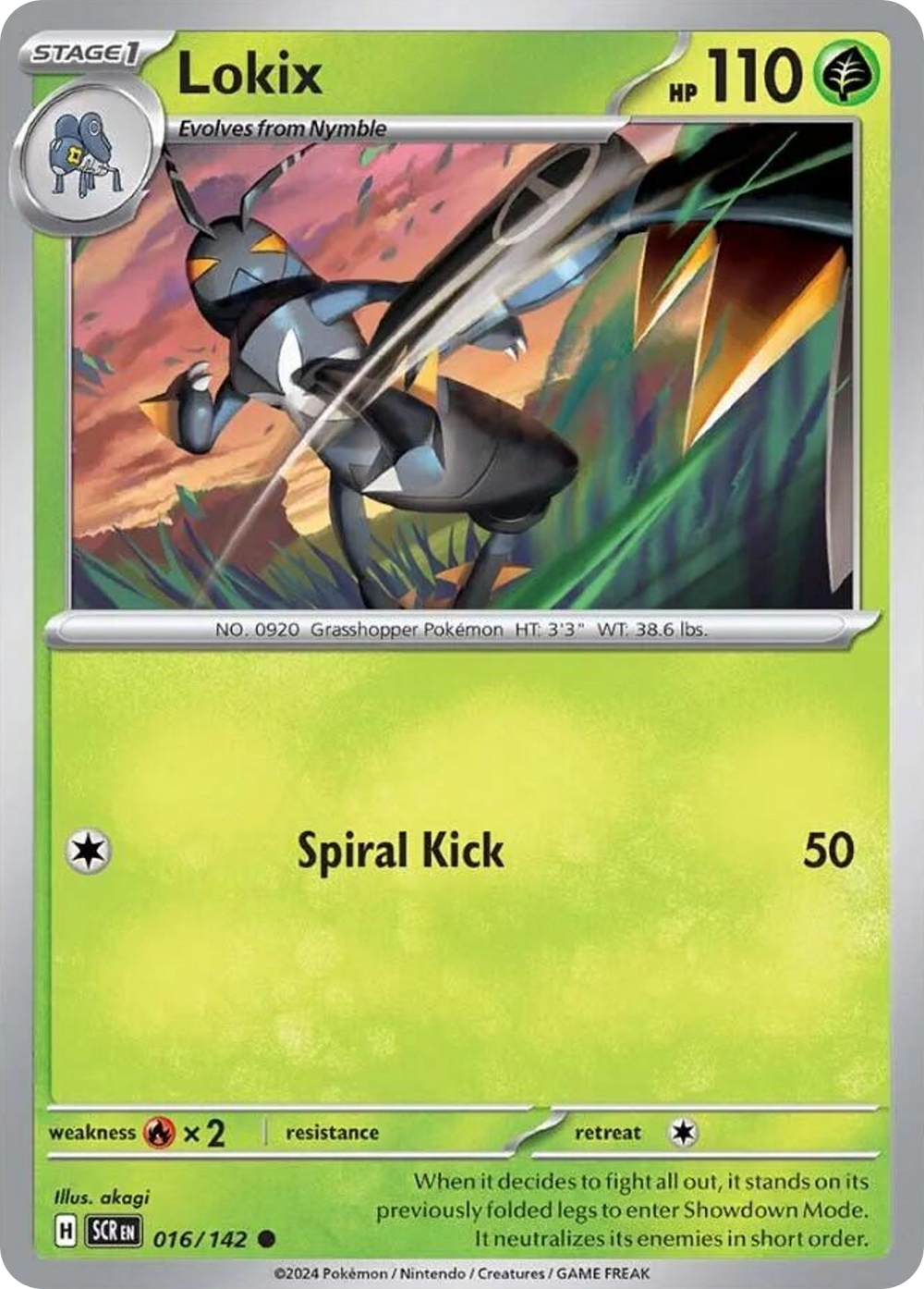 Lokix 16 Stellar Crown Pokémon card