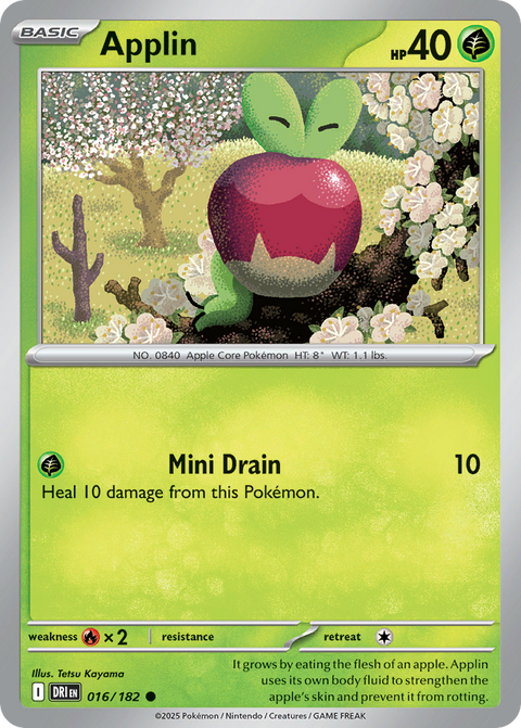 Applin 16 Destined Rivals Pokémon card